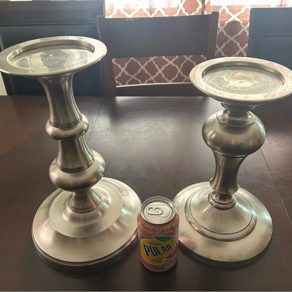 *Set of 2* LARGE 12” and 14” Restoration Hardware 20th century candle holders